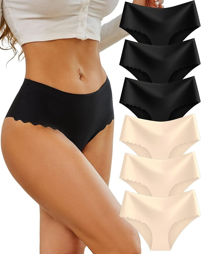 Sth Big Ropa interior sin costuras de cintura alta para mujer, bragas invisibles, atrevidas con b... | Amazon (US)