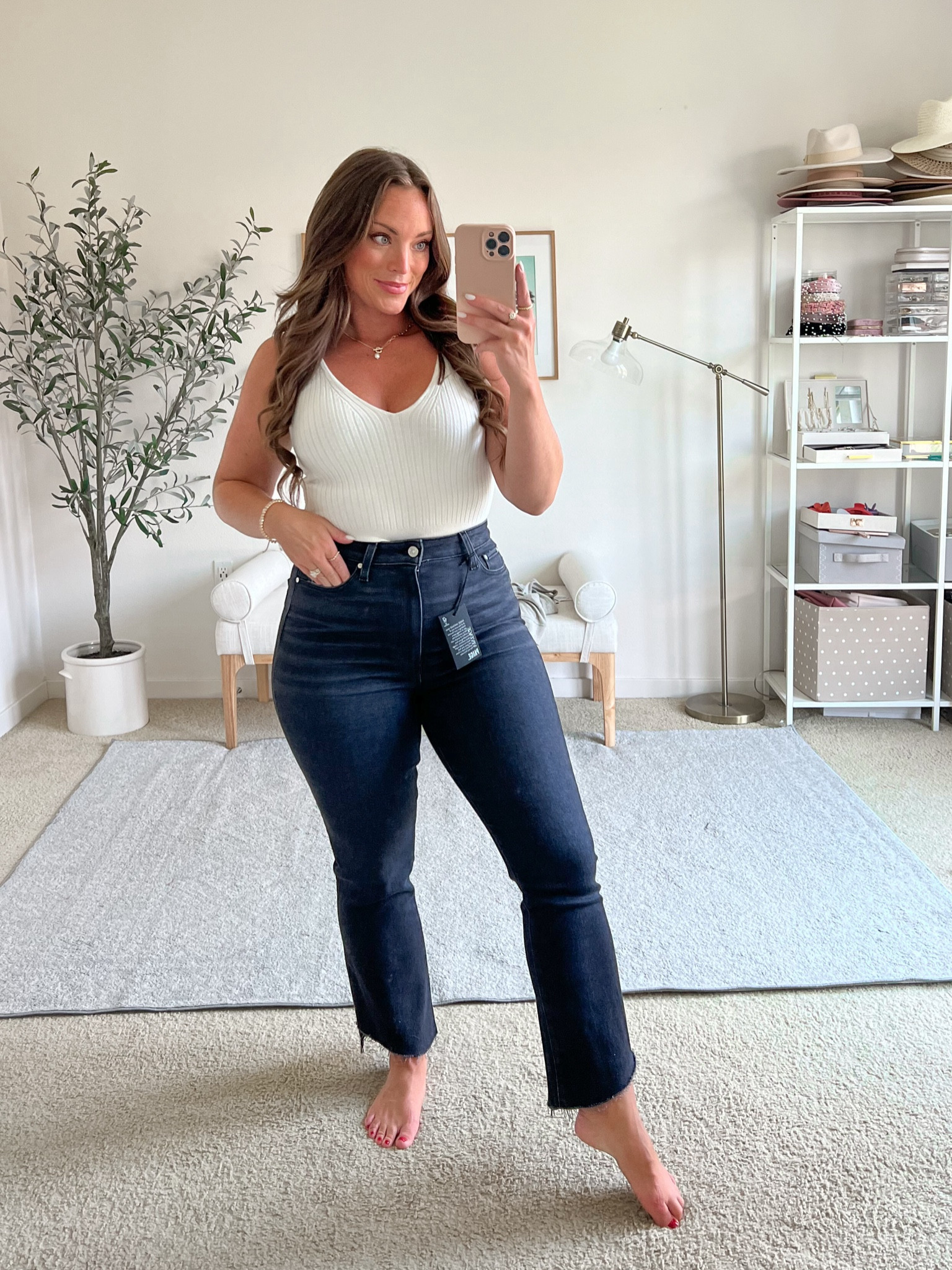 If these jeans restock- SNAG THEM! They are so good! I’m in a 29/8, I’m 5’5” they fit so comfortably! Super soft but shapes nicely  

#LTKSaleAlert #LTKMidsize #LTKxNSale