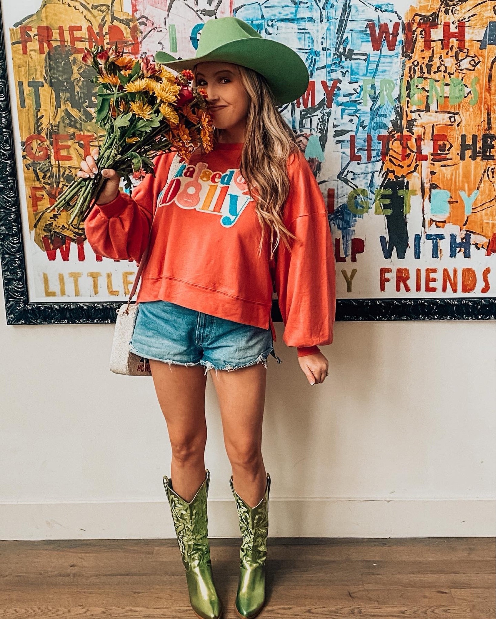 I think my fav color is green now?? 💚
Another Nashville look! 

Hat is from Boot Barn. Brand is SERRATELLI.

#NashvilleBachelorette #NashBash #BridesLastRide #WesternOutfit #bride   
#BootBarn #Serratelli #GreenWestern

#LTKwedding #LTKunder100 #LTKstyletip