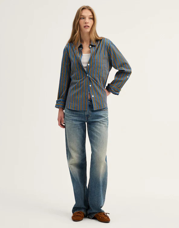The Signature Y-Neck Shirt in Poplin | Madewell