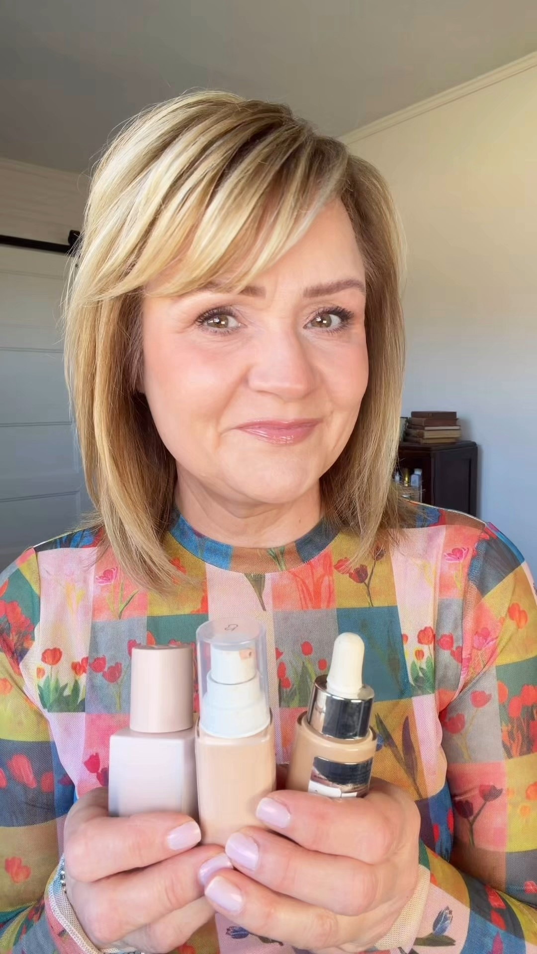 Blurring makeup primer. And my favorite affordable foundations. 
My top is from @threebirdnest use code JustDoingMyBest 
