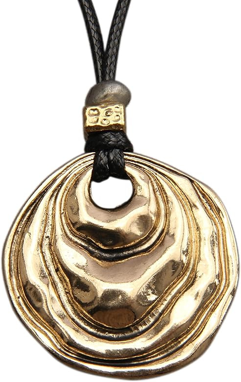 GelConnie Boho Necklaces for Women Vintage Silver Circles Long Pendant Necklace Cowgirl Sweater N... | Amazon (US)