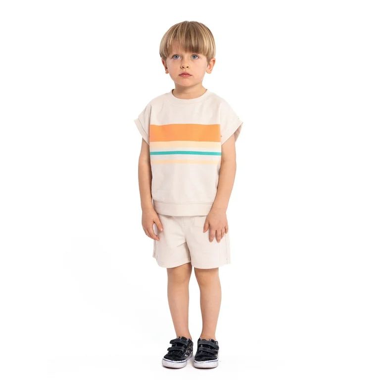 Wonder Nation Toddler Boys Summer Knit Top and Shorts Set, 2-Piece, Sizes 12M-5T | Walmart (US)