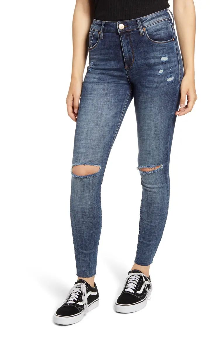 Ellie Ripped High Waist Ankle Skinny Jeans | Nordstrom