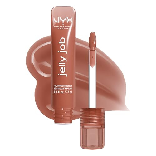 NYX PROFESSIONAL MAKEUP Jelly Job Lip Gloss, Lip Tint Gloss with Full-Bodied, Smoothing, and Hyper-Glossy Shine - Toast N' Jelly (Pale Nude) | Amazon (US)