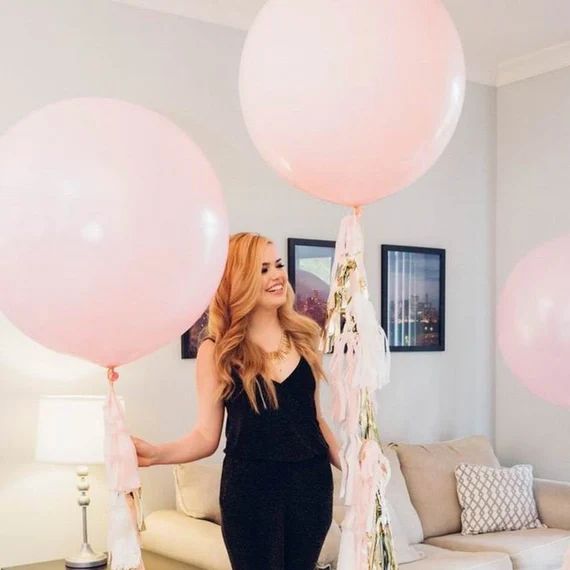 Giant Pink Pastel Tassel Tail Balloons, 36" (3 foot) Large Light Pink Balloons, Pastel Pink DIY P... | Etsy (US)