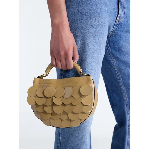 Scoop Women's Chain Top Handle Paillette Mini Handbag, Camel | Walmart (US)