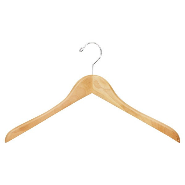 Premium Wooden Hanger w/ Trouser Bar Natural | The Container Store