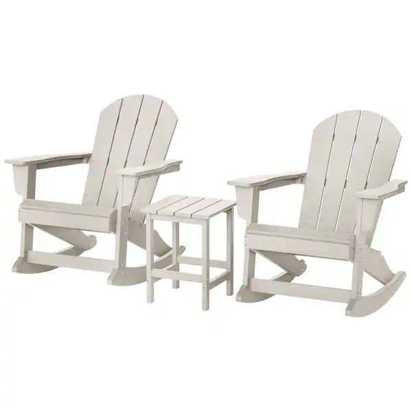 Laguna Hdpe All Weather Outdoor Patio Rocking Chairs With Side Table (3-Piece Set) | Bed Bath & Beyond