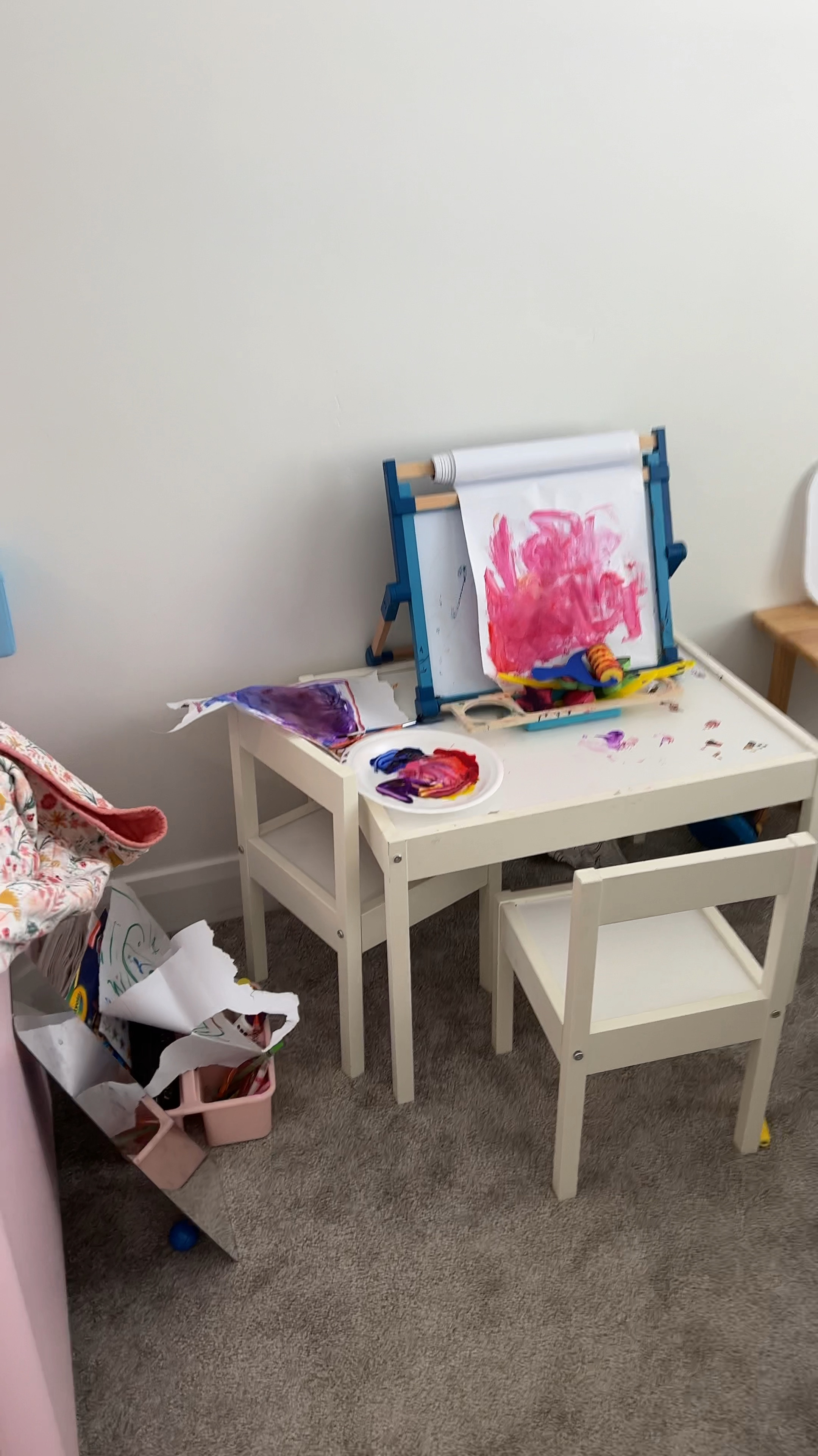 Logan’s art setup! 