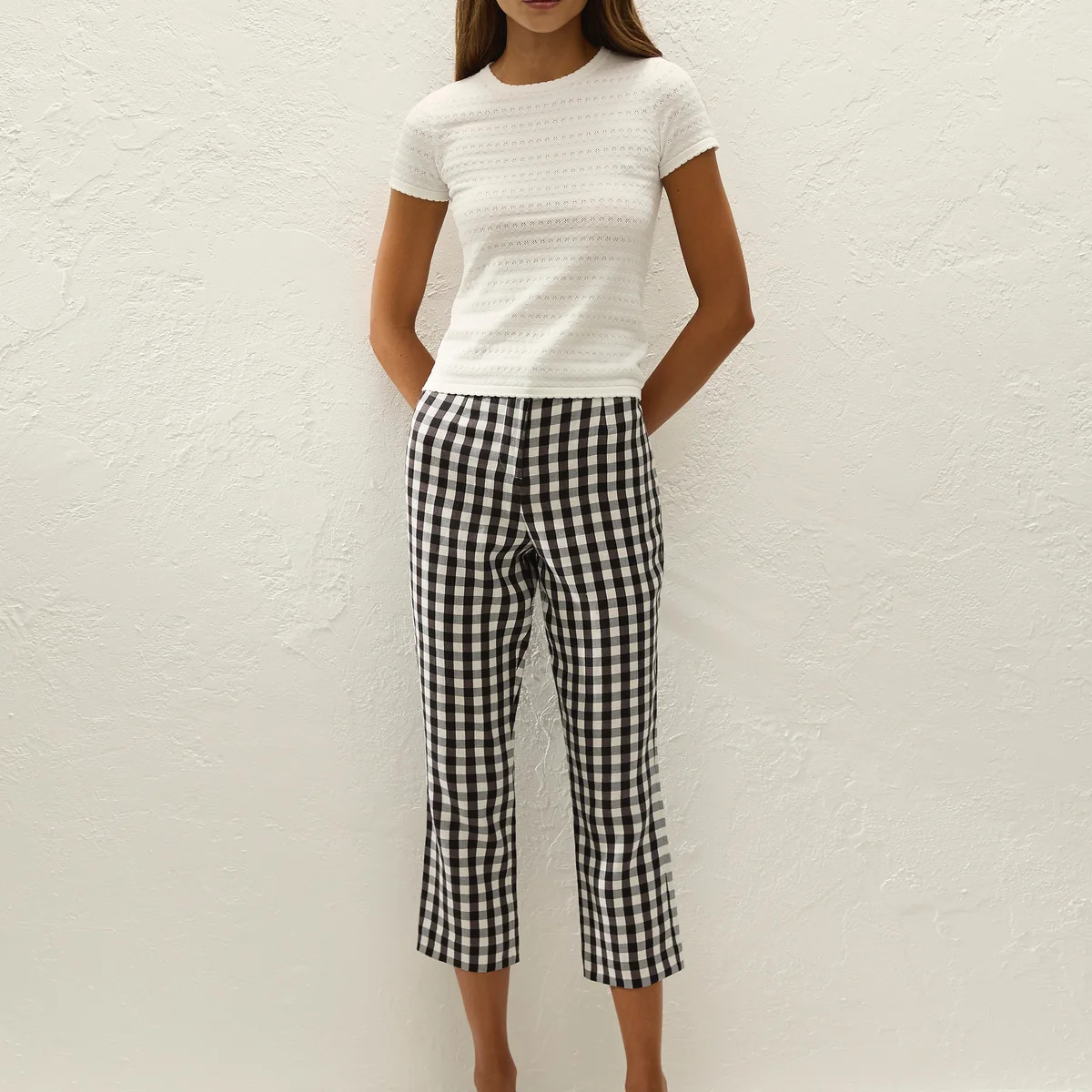Iria Capri Pant Gingham Black | Faithfull (AU)