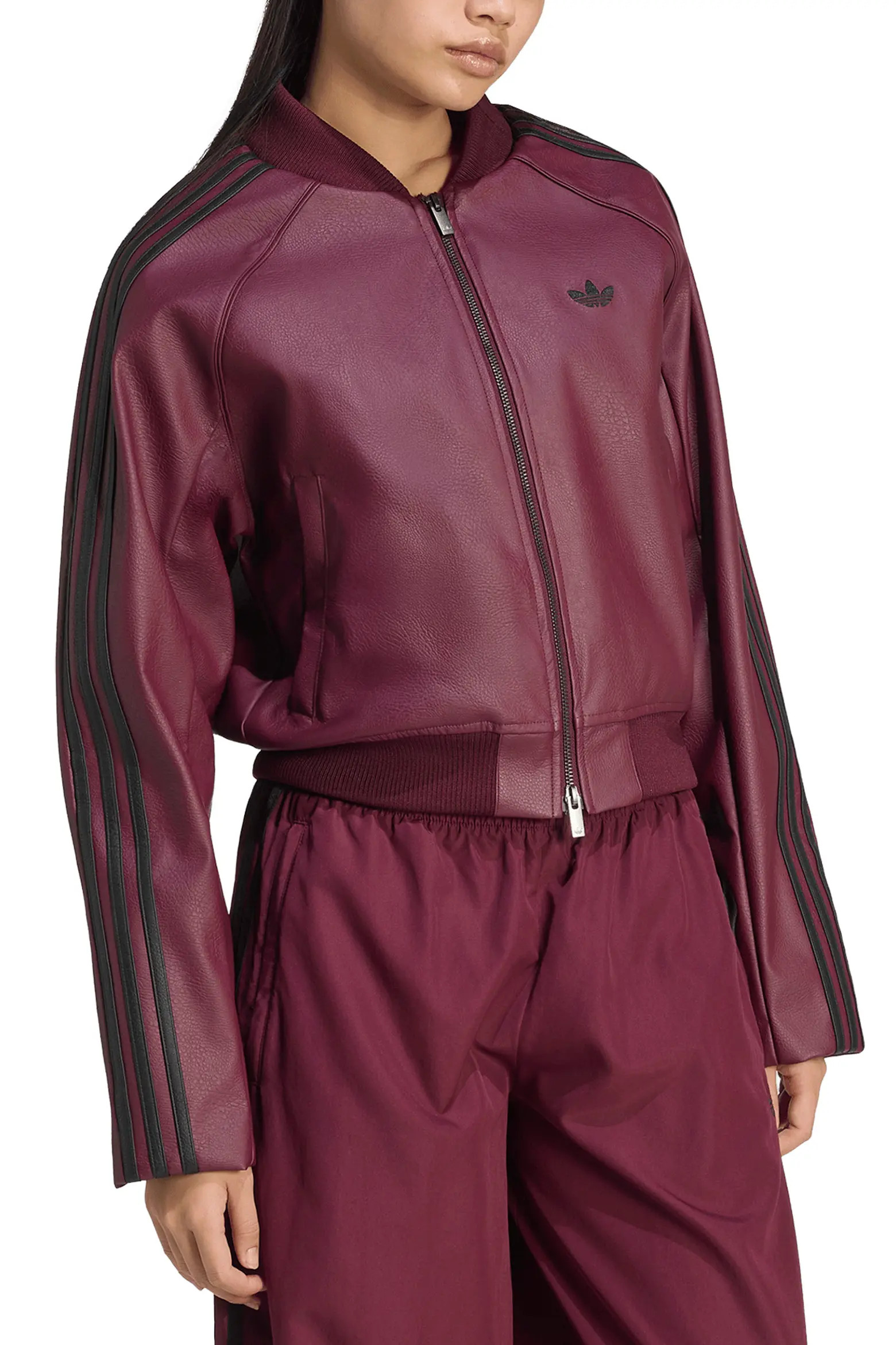 adidas Originals SST Faux Leather Track Jacket (Women) | Nordstrom | Nordstrom