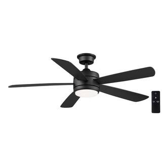 Hampton Bay Averly 52 in. Indoor Matte Black Ceiling Fan with Adjustable White Integrated LED wit... | The Home Depot