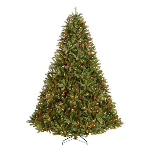 National Tree Company 7.5 ft Pre-Lit Jersey Fraser Fir Full Artificial Christmas Tree, 1,250 Multicolor Lights, 3,144 Tips, Includes Stand, Green | Amazon (US)