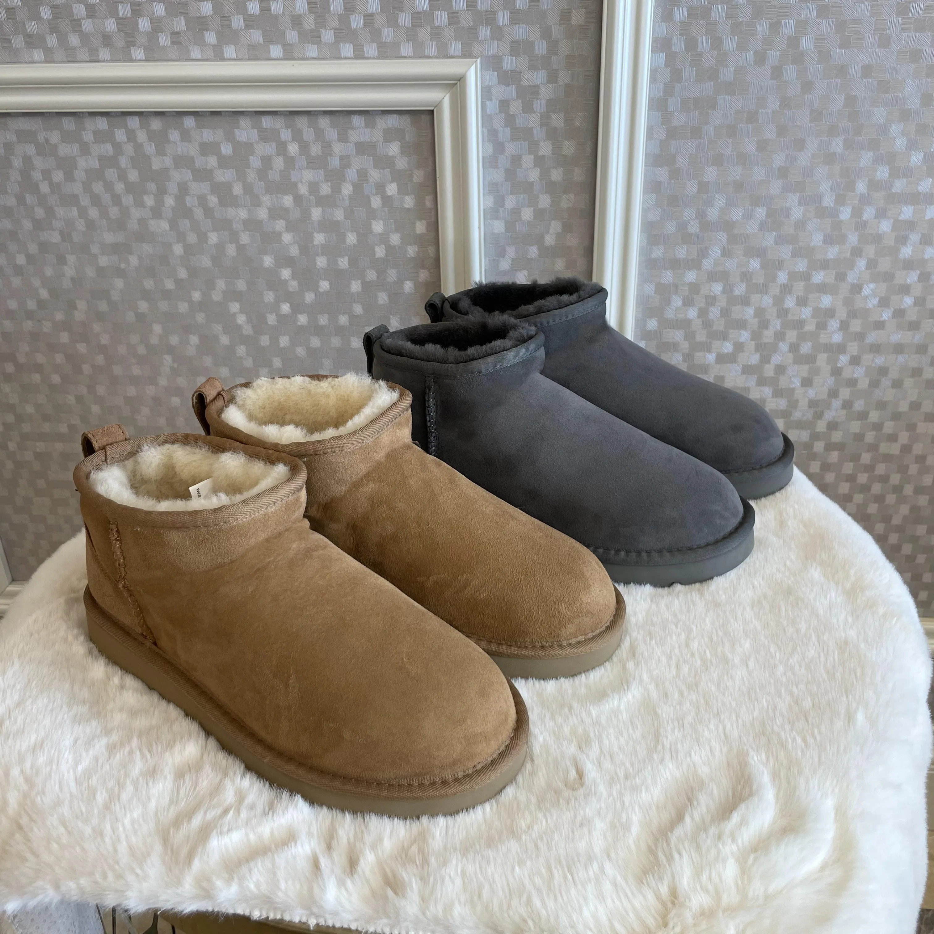 Brand Designer Snow Boots Cotton Slippers Platform Fur Slipper Women Tazz Slides Classic Warm Min... | DHGate