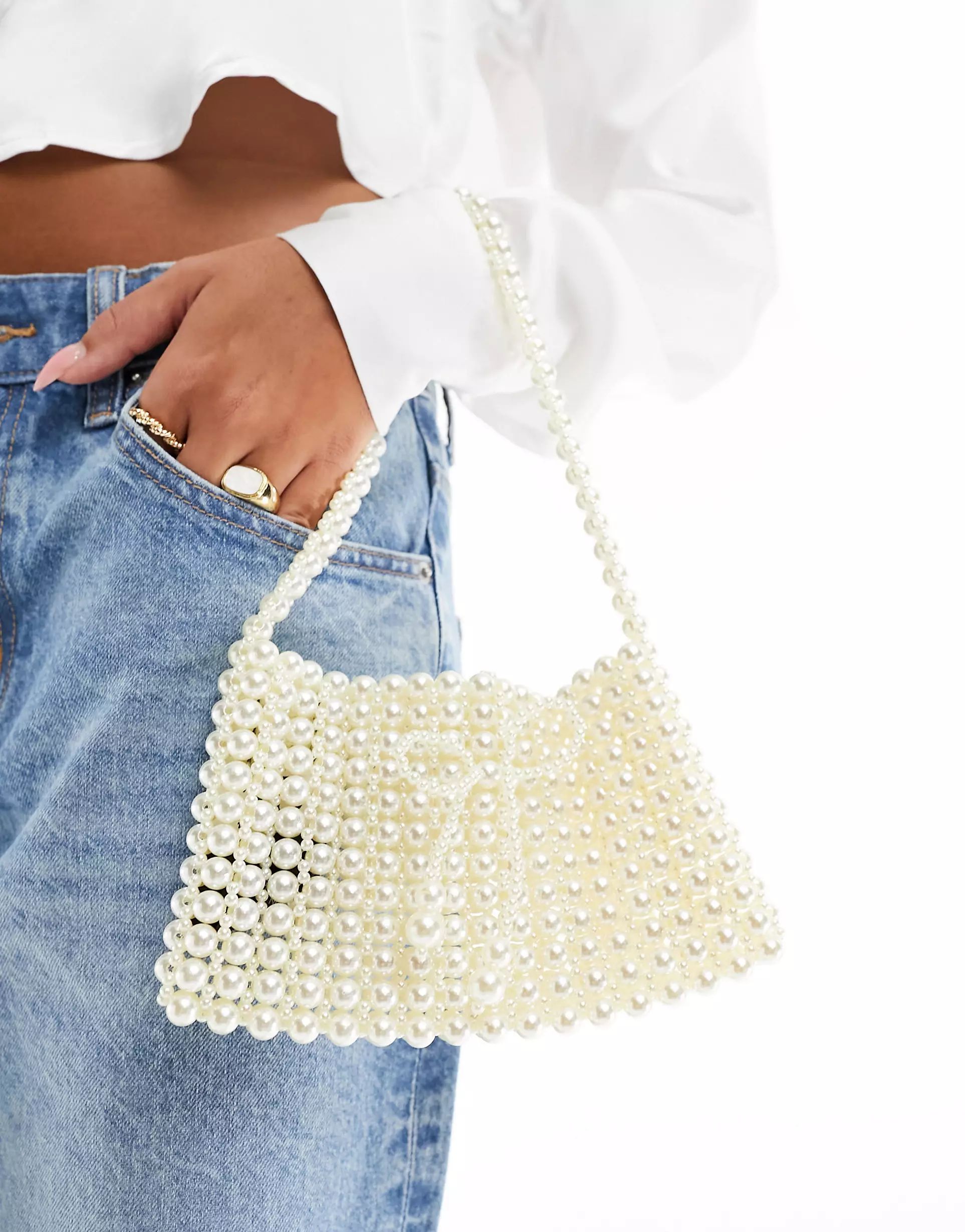 True Decadence bridal pearl shoulder bag with bow detail | ASOS (Global)