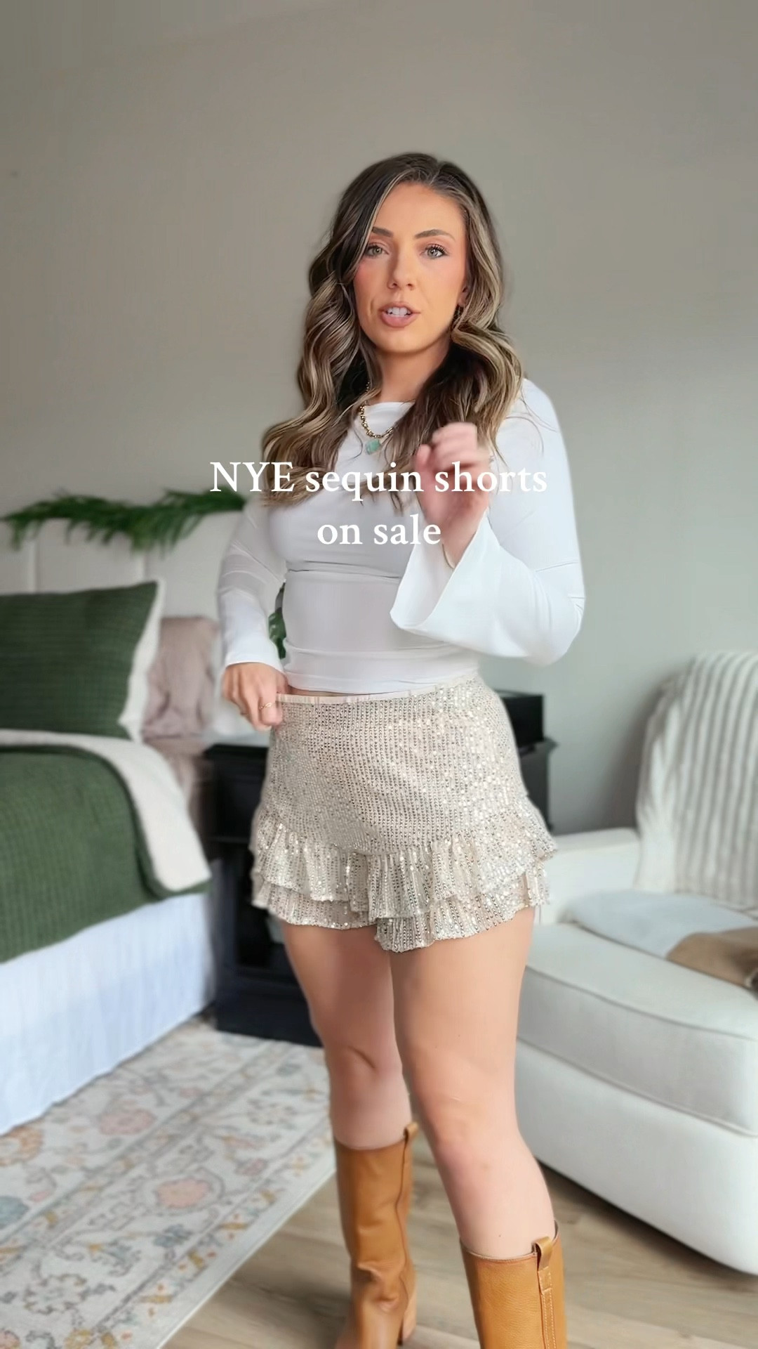 Perfect New Year’s Eve outfit with the sequin shorts 

#LTKootd #LTKHoliday #LTKFindsUnder50
