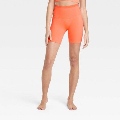 Women's Seamless High-Rise Bike Shorts 6" - JoyLab™ Orange S | Target