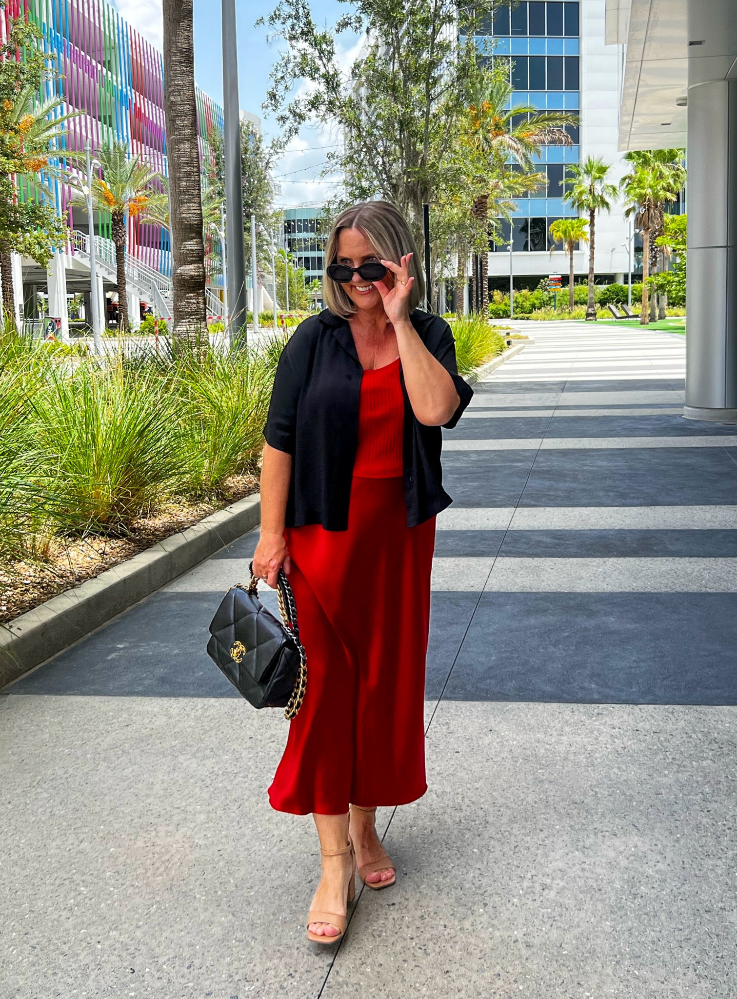 Red satin slip skirt, a red top and black satin shirt/jacket. Classic outfit for Christmas and actually all year round.



#LTKHoliday #LTKStyleTip #LTKOver40