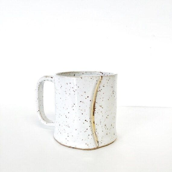 Coffee cup mug in 22k gold accent gift handmade ceramic mug | Etsy (US)