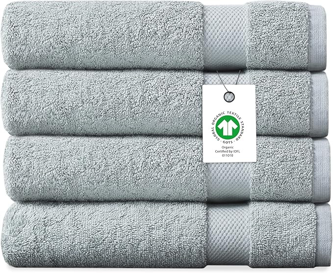 Delara Organic Cotton Luxuriously Plush Bath Sheet Pack of 4 | GOTS & OEKO-TEX Certified | Premiu... | Amazon (US)