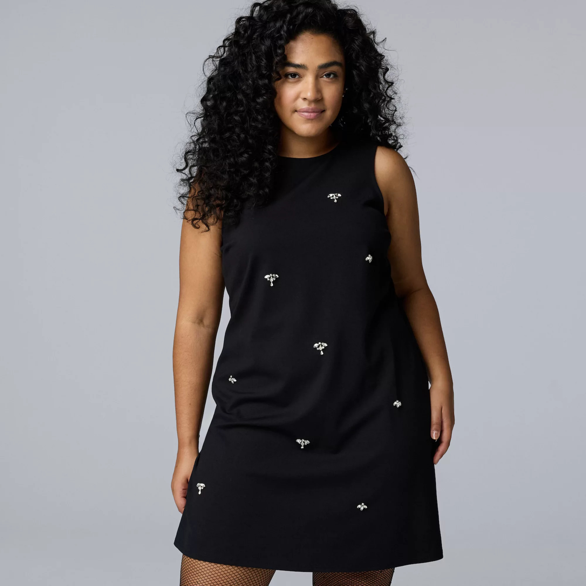 Plus Size Simply Vera Vera Wang Jeweled Shift Dress | Kohl's