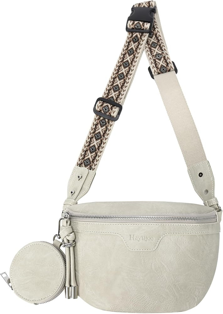 Crossbody Fanny Packs for Women,Sling Bags with Coin Purse Bumbag,Leather Belt Bag Chest Purse fo... | Amazon (US)