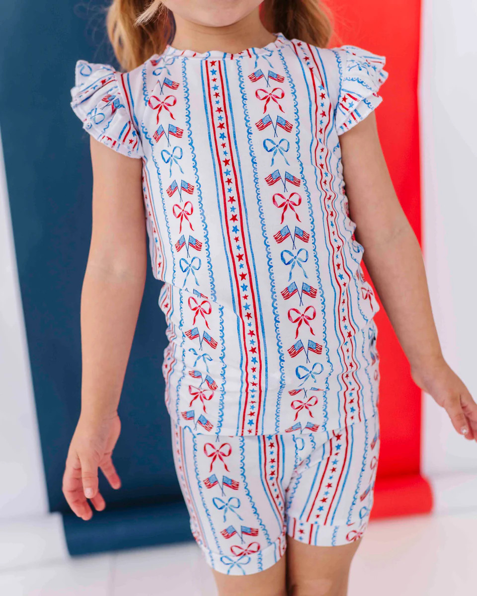 Liberty & Bows for All Cap Sleeve Two-Piece Pajama Shorts Set | Bums & Roses