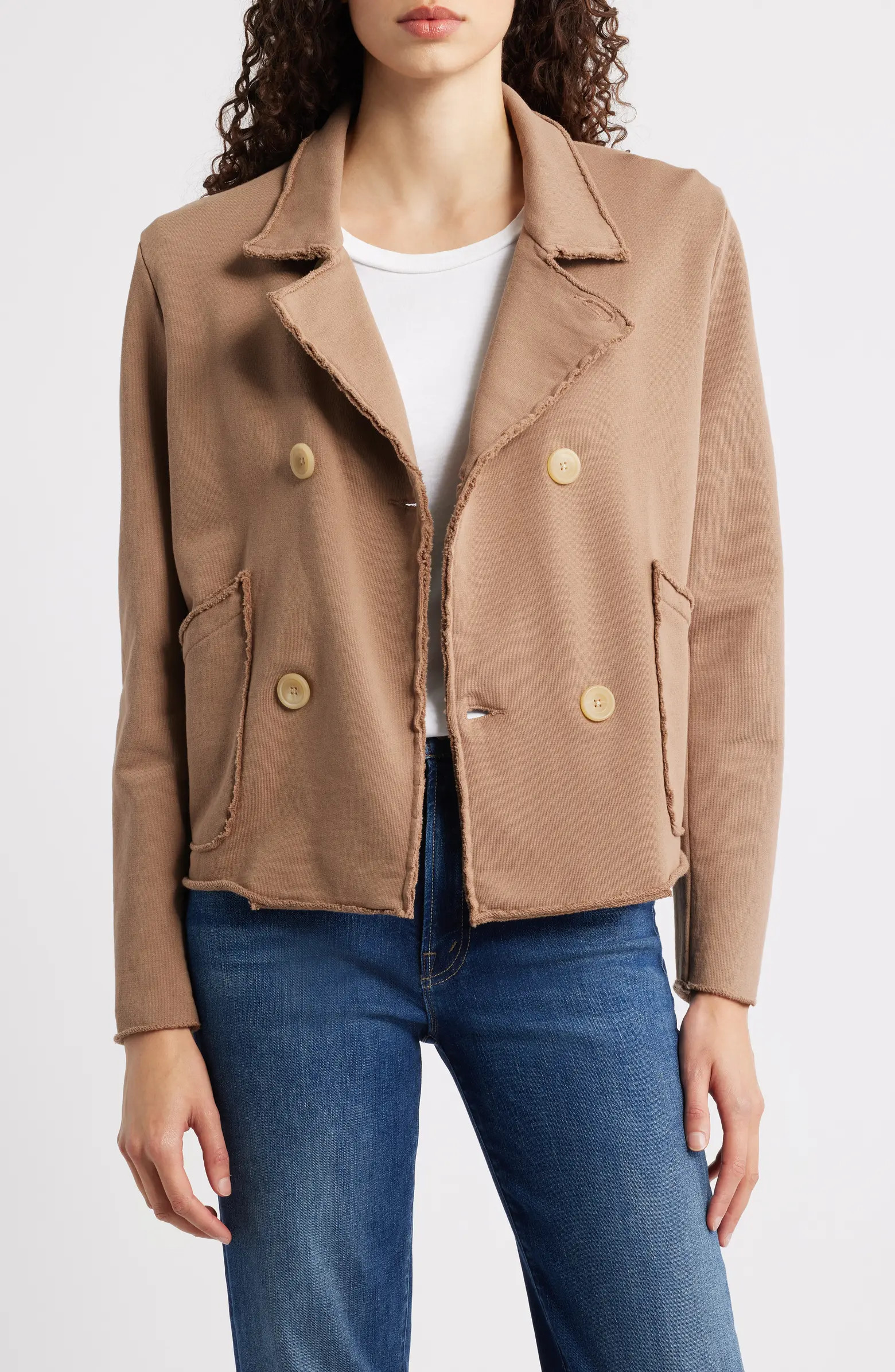 Frank & Eileen Mini Belfast Crop Knit Peacoat | Nordstrom | Nordstrom