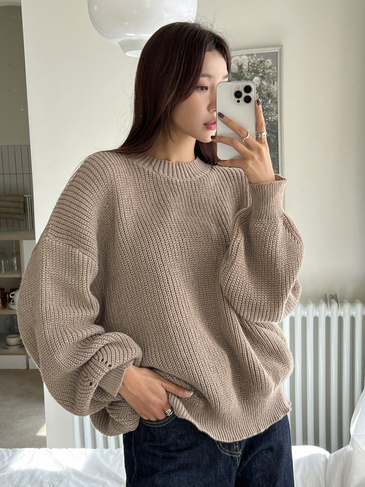 Oversized tan sweater | SHEIN