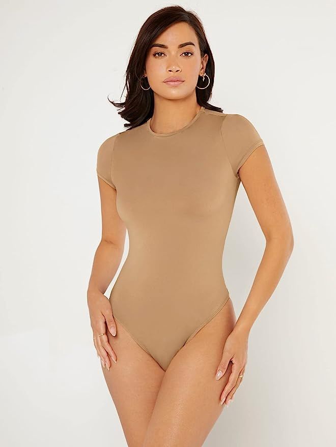amiuhoun Women's Fashion Casual Jumpsuit Solid Slim Fit Bodysuit Leisure Comfortable Fashion Spec... | Amazon (US)
