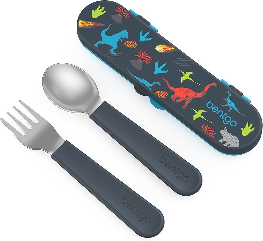 Bentgo Kids Stainless Steel Utensil Set - Reusable Fork, Spoon & Storage Case, PFAS- & BPA-Free, ... | Amazon (US)