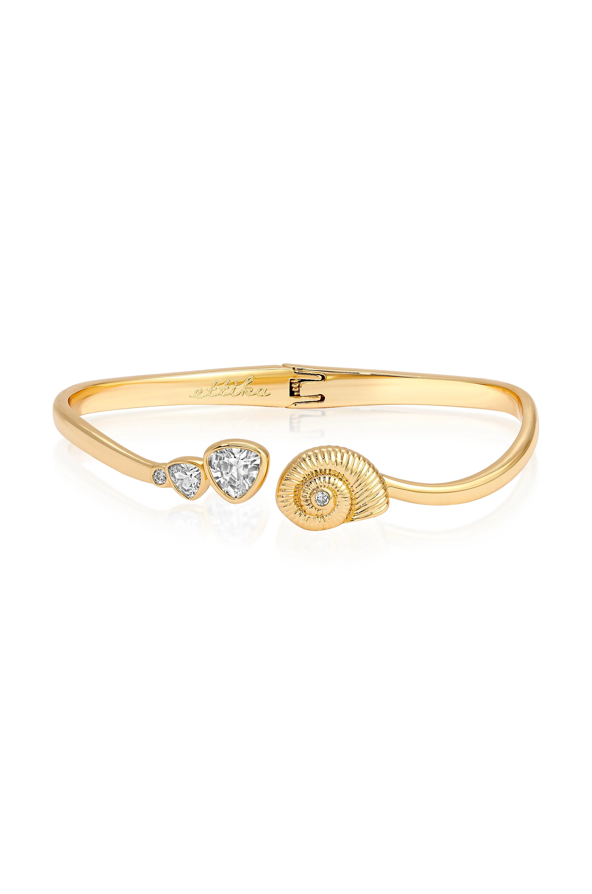 Golden Nautilus Shell Cuff Bracelet | Ettika