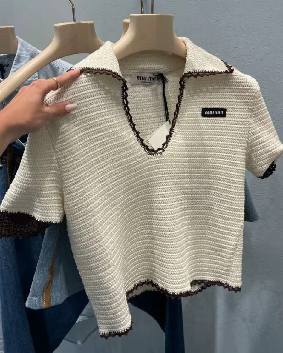 MIU MIU CROCHET COTTON POLO WOMEN SHIRT 

#LTKU #LTKtravel #LTKstyletip