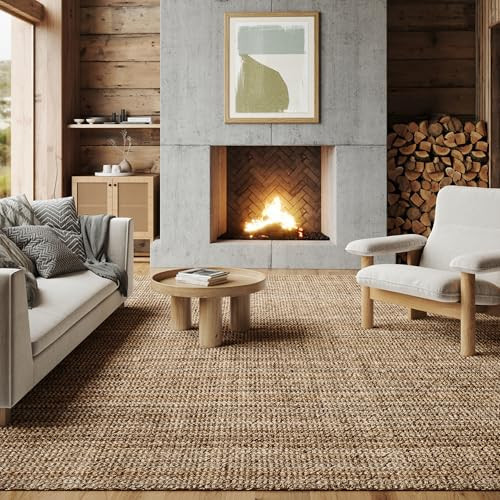 Nuloom Ashli Hand Woven, Natural, 7'6" x 9'6", Farmhouse, Jute, Soft and Textured, High Traffic, Stain Resistant, Easy Clean, Durable Area Rug for Bedroom, Living Room, Dining, Den, Foyer, Entryway | Amazon (US)