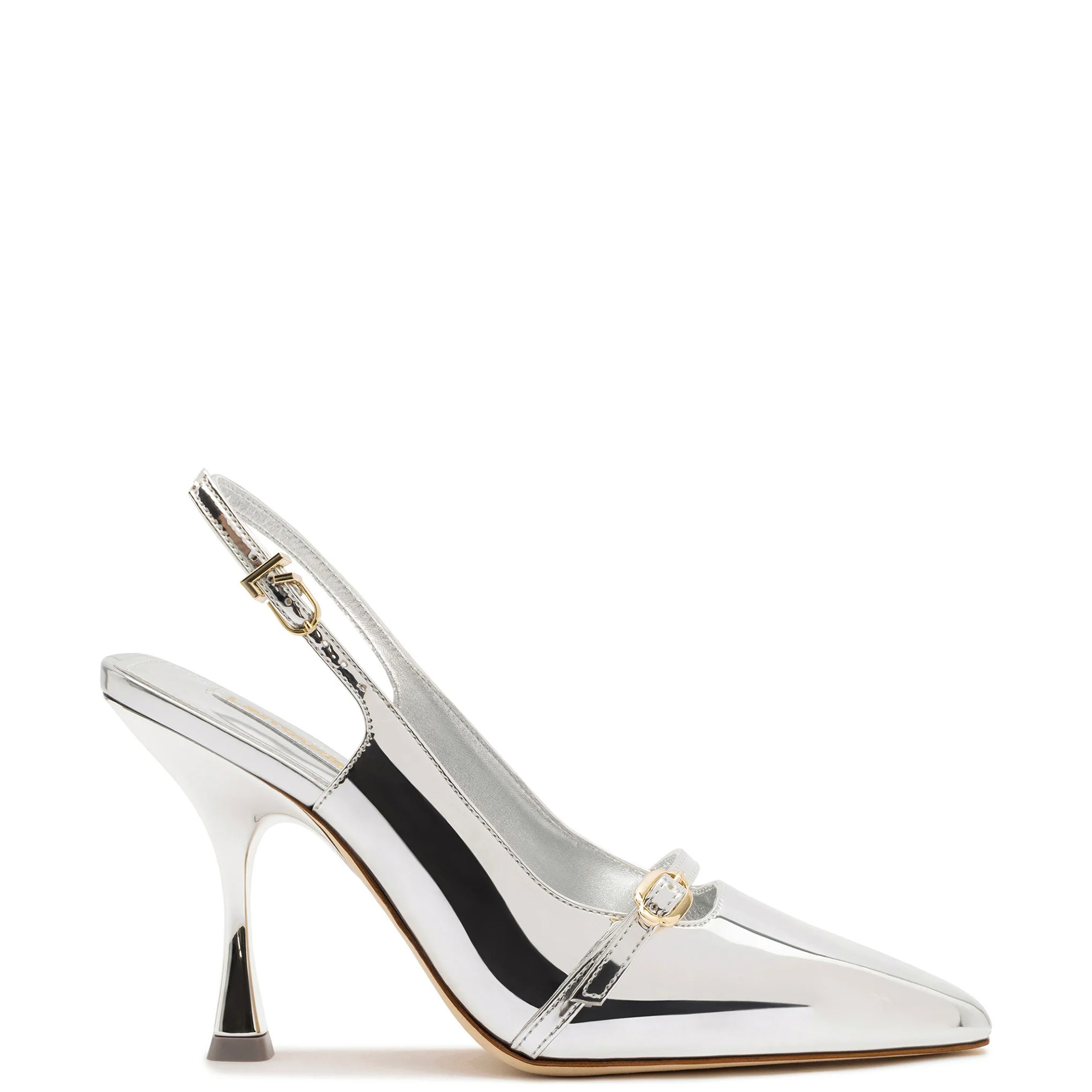 Ines Hi Pump in Silver Specchio | Larroude