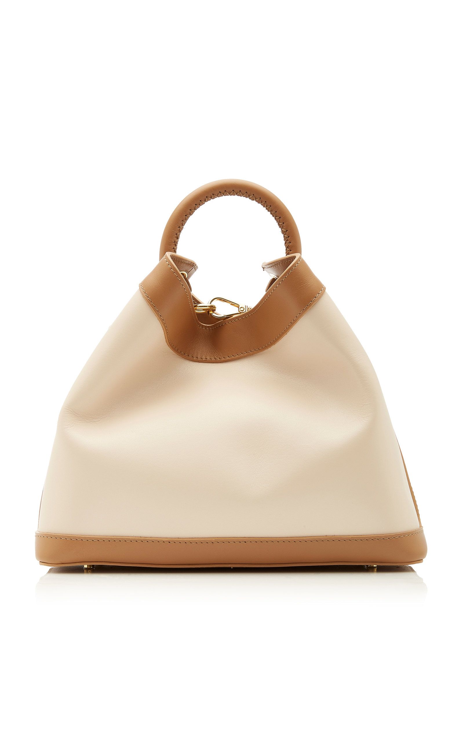 Raisin Two-Tone Leather Top Handle Bag | Moda Operandi Global