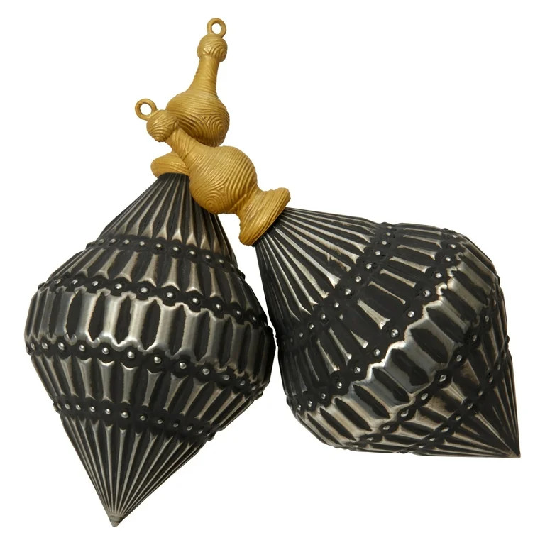 Holiday Time Black Shatterproof Finial Christmas Ornaments, 2 Count - Walmart.com | Walmart (US)