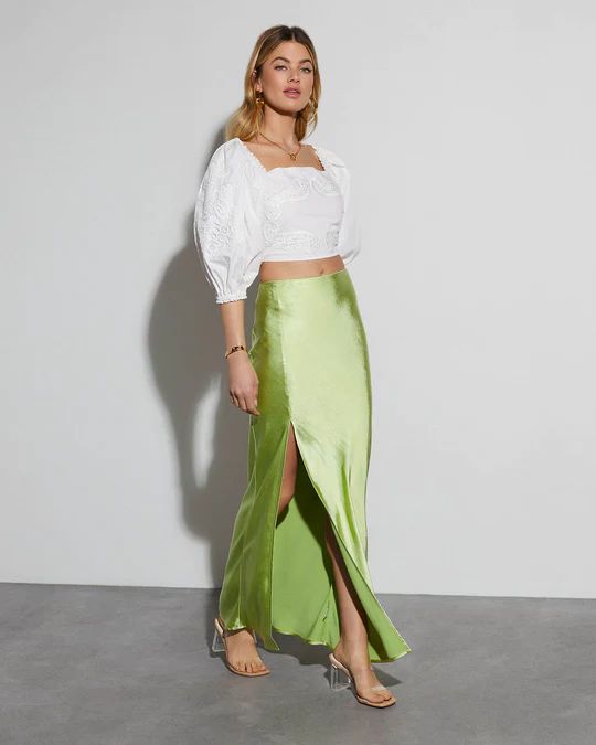Kiara Satin Midi Skirt | VICI Collection