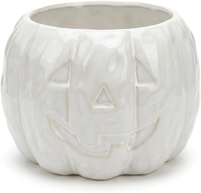 Ceramic Pumpkin Halloween Candy Bowl - Ceramic Jack O Lantern Fall Candy Dish for Porch Decoratio... | Amazon (US)