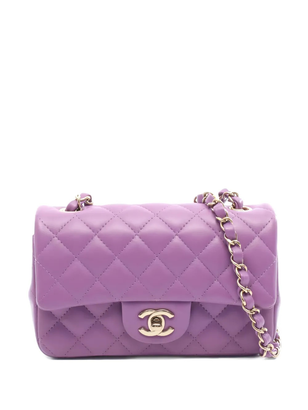 CHANEL Pre-Owned 2020s mini diamond-quilting chain shoulder bag - Purple | Farfetch Global