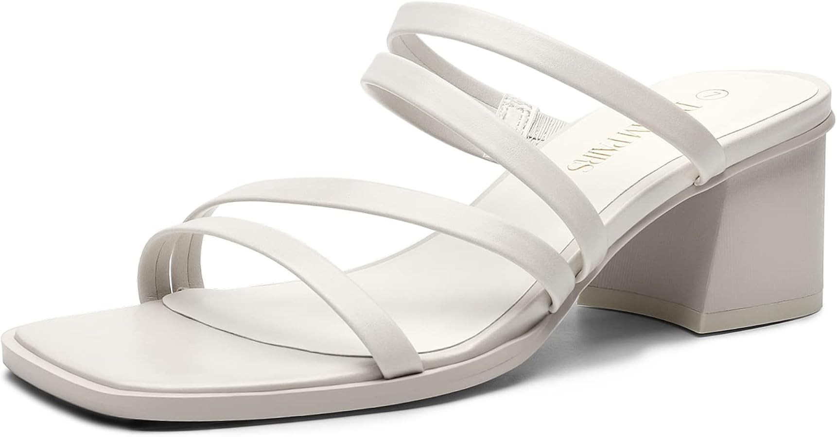 DREAM PAIRS Women's Strappy Heels Block Open Toe Low Heel Chunky Mules Sandals Dress Shoes | Amazon (US)