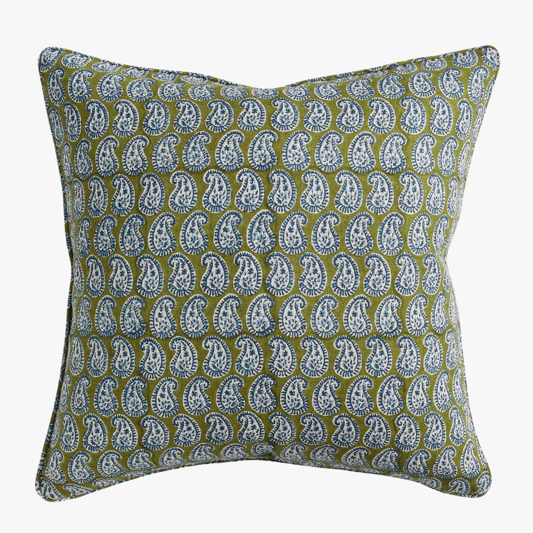 Simrane Moss Azure Pillow Cover | Dear Keaton