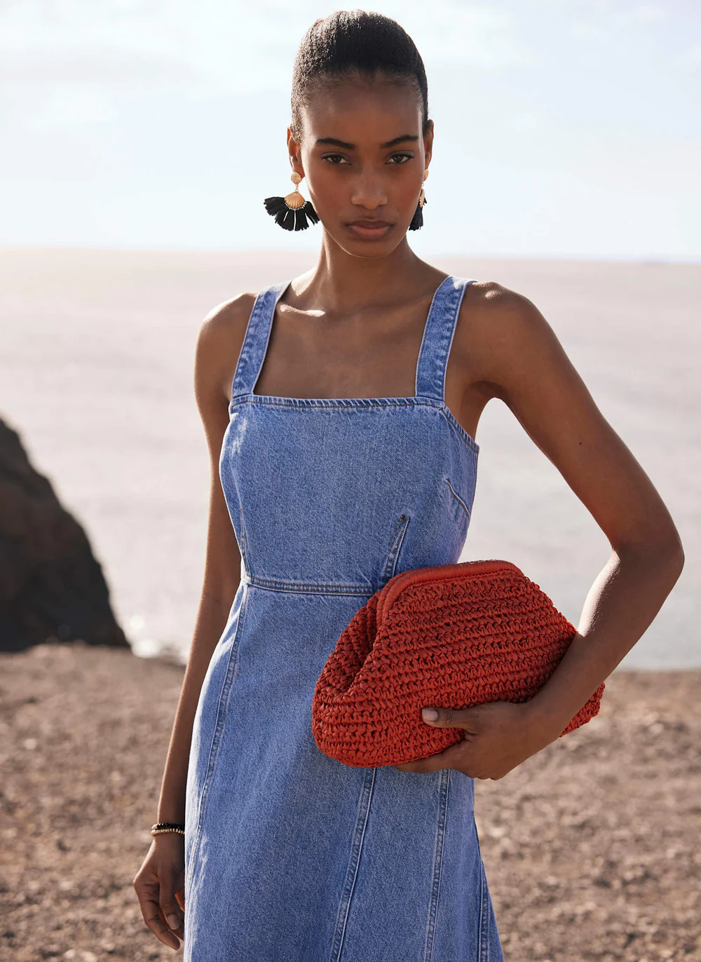 Red Straw Clutch Bag | Mint Velvet