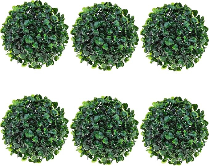 6 Pack Small Artificial Boxwood Balls 4.7 Inch Topiary Balls Greenery Balls Decor Fake Plant Ball... | Amazon (US)