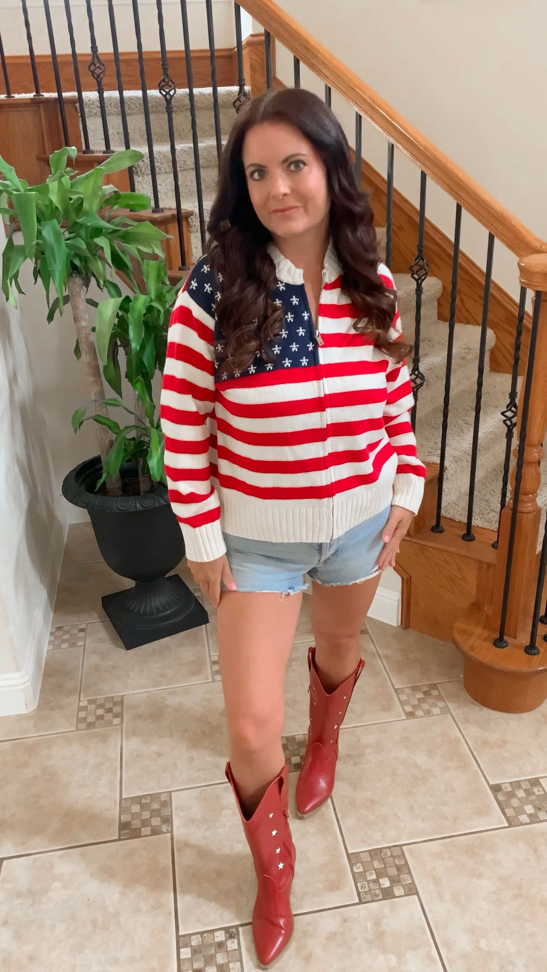 Vacation outfit. European swimsuit. Summer outfit. Oversized sweater. American flag sweater. American flag cardigan. Plaid button down. Swimsuit coverup. Bandana top. Tennis skirt.  Red white and blue outfit. Fourth of July outfit. Tank top. Coastal outfit. Beach outfit. Casual outfit. July 4th outfit.

#LTKgrwm #LTKootd #LTKSaleAlert