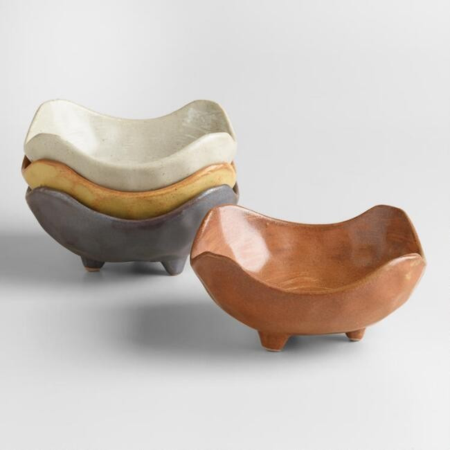 Fuji Square Footed Dishes, Set of 4 | World Market