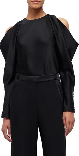 Marisa Cold Shoulder Satin Blouse | Nordstrom