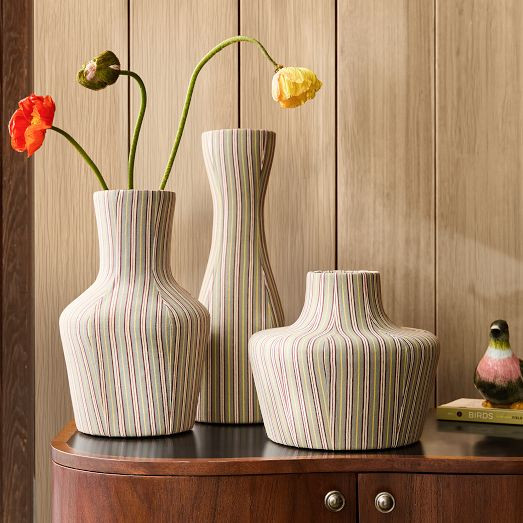Emma Chamberlain Fabric-Wrapped Vases | West Elm (US)
