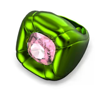Dulcis cocktail ring, Cushion cut, Green by SWAROVSKI | SWAROVSKI